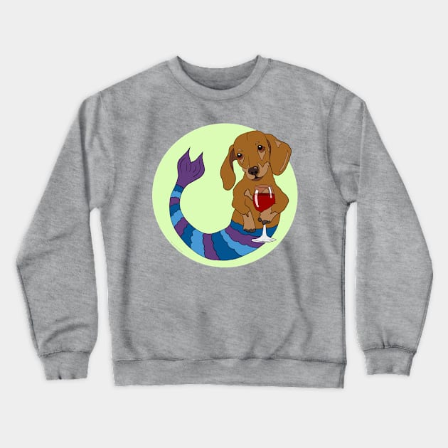 Carson the Doxie Mermutt Crewneck Sweatshirt by abrushwithhumor